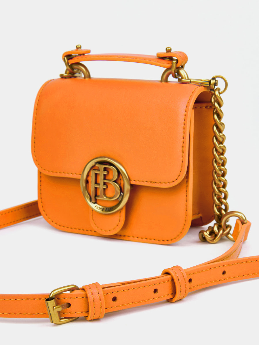 Классическая кожаная сумка Serena цвет оранжевый